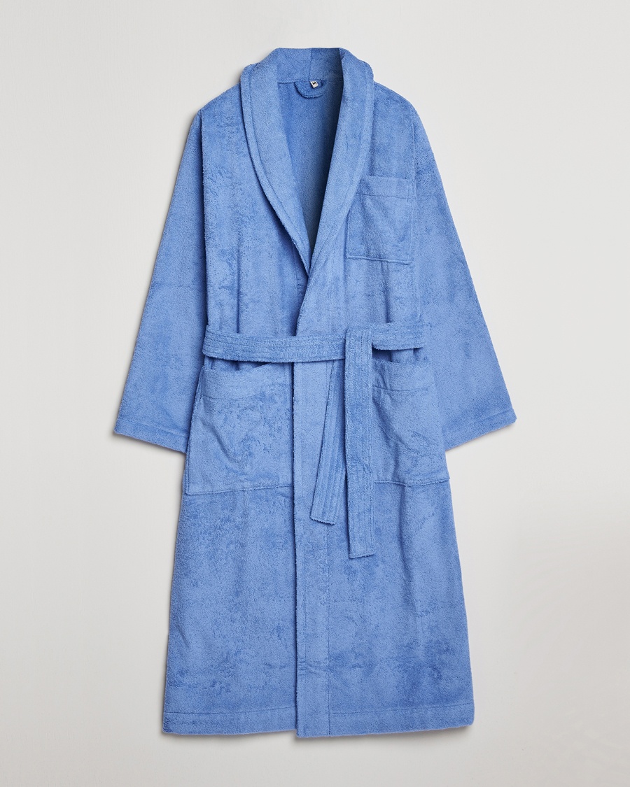 Tekla Organic Terry Classic Bathrobe Clear Blue – Blue