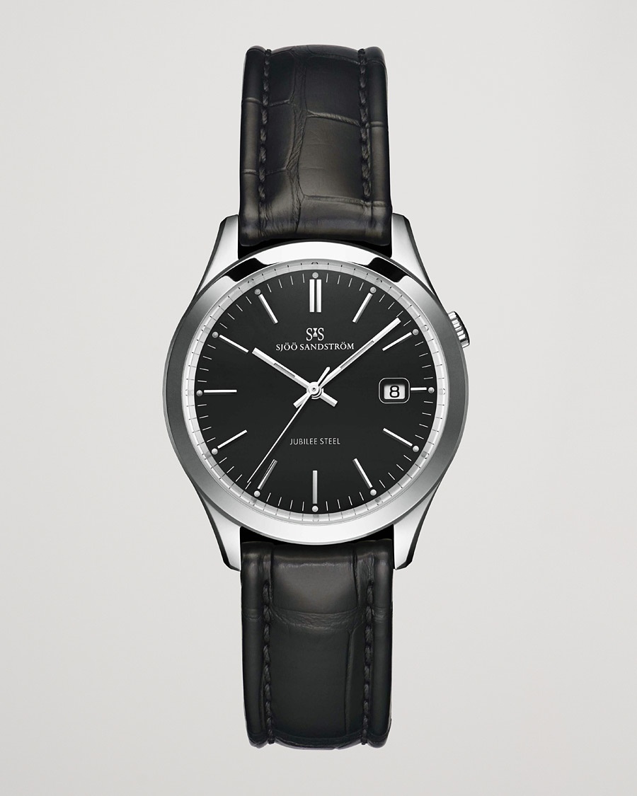 Sjöö Sandström Jubilee Steel Quartz 40mm Black/Black Calf – Black