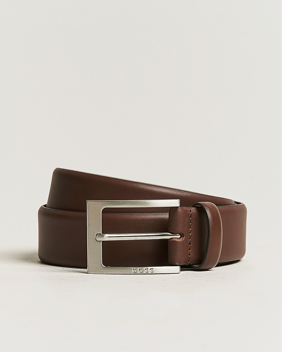 Men | Wedding Suit | BOSS BLACK | Barnabie Leather Belt 3,5 cm Medium Brown