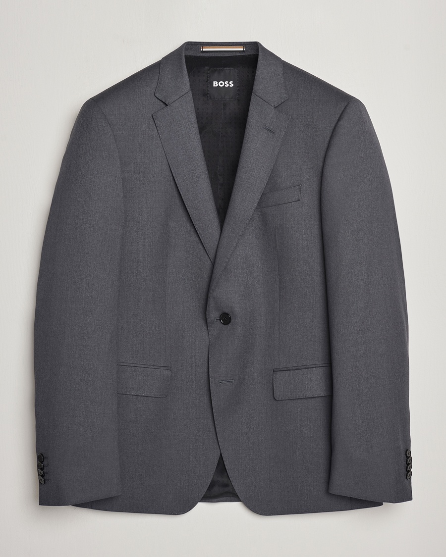 Men | Wedding Suit | BOSS BLACK | Huge Slim Fit Wool Blazer Dark Grey