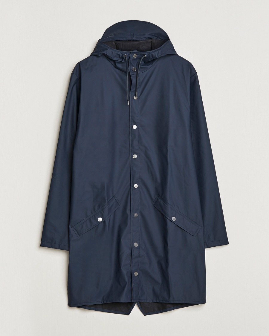 RAINS Long Jacket Navy – Blue