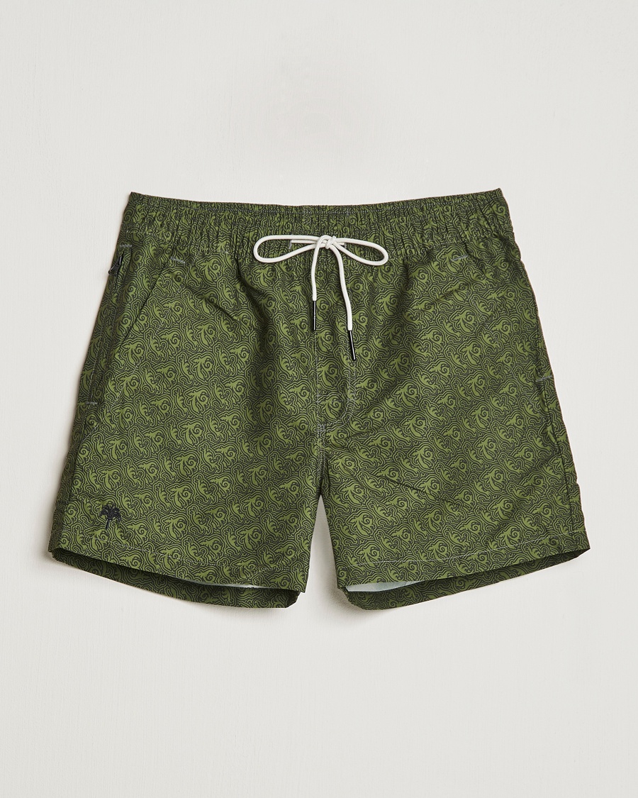 Men | Swimwear | OAS | Printed Swimshorts Green Squiggle