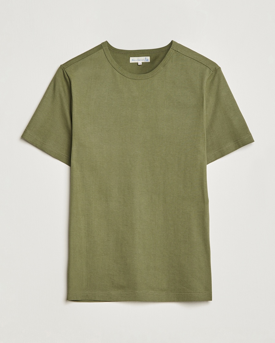 Merz b. Schwanen 1950s Classic Loopwheeled T-shirt Army – Green