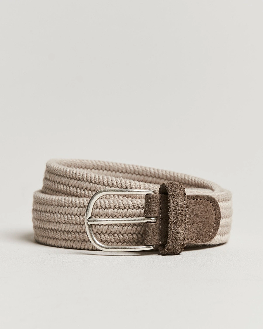 Anderson's Braided Wool Belt Beige – Beige