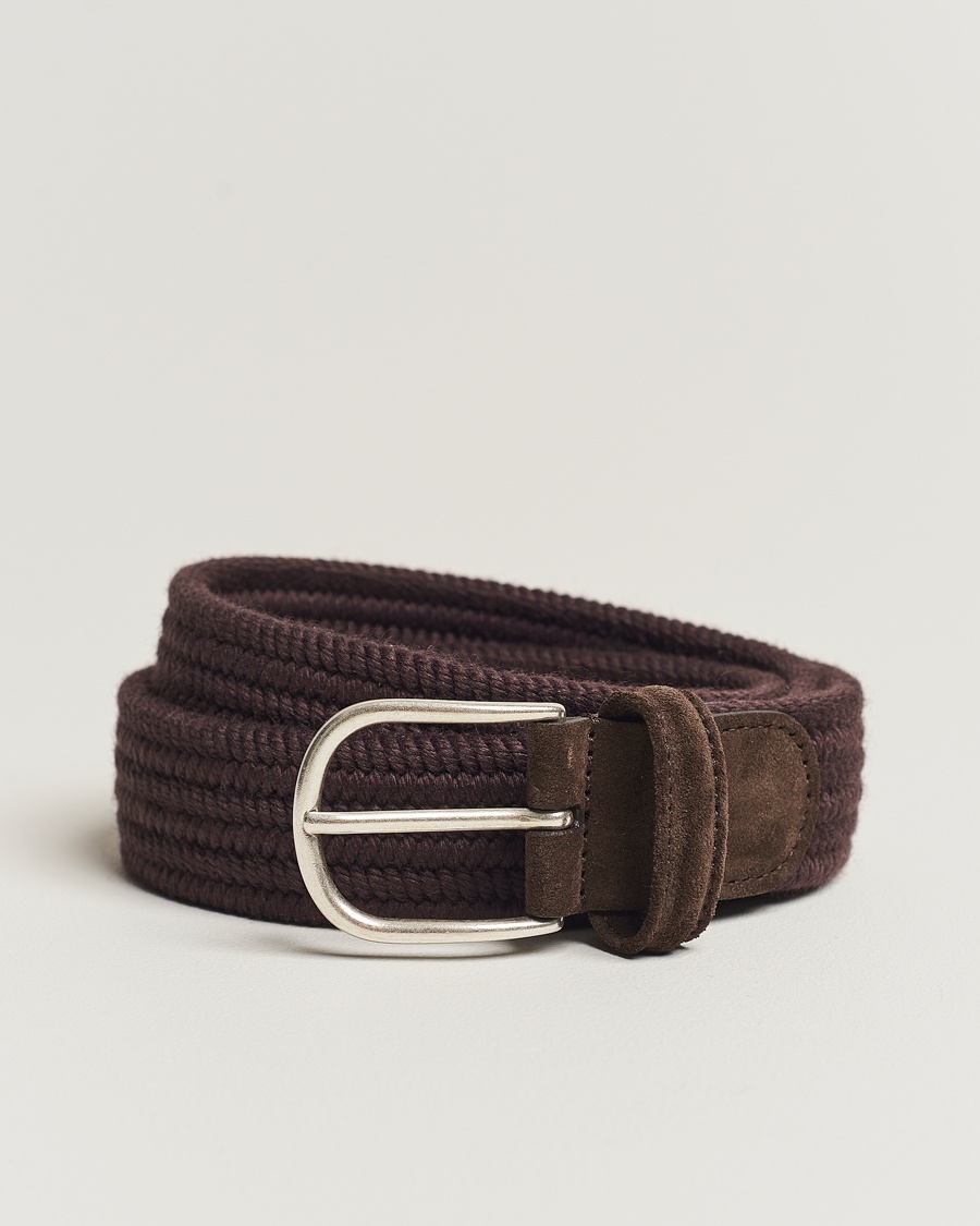Anderson's Braided Wool Belt Brown – Brown