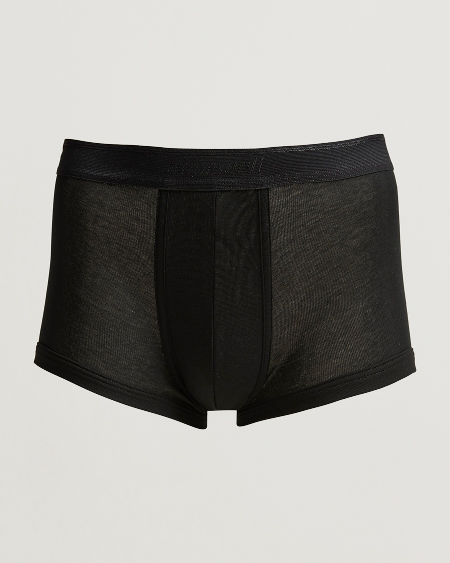Men | Underwear | Zimmerli of Switzerland | Mercerized Cotton Boxer Briefs Black