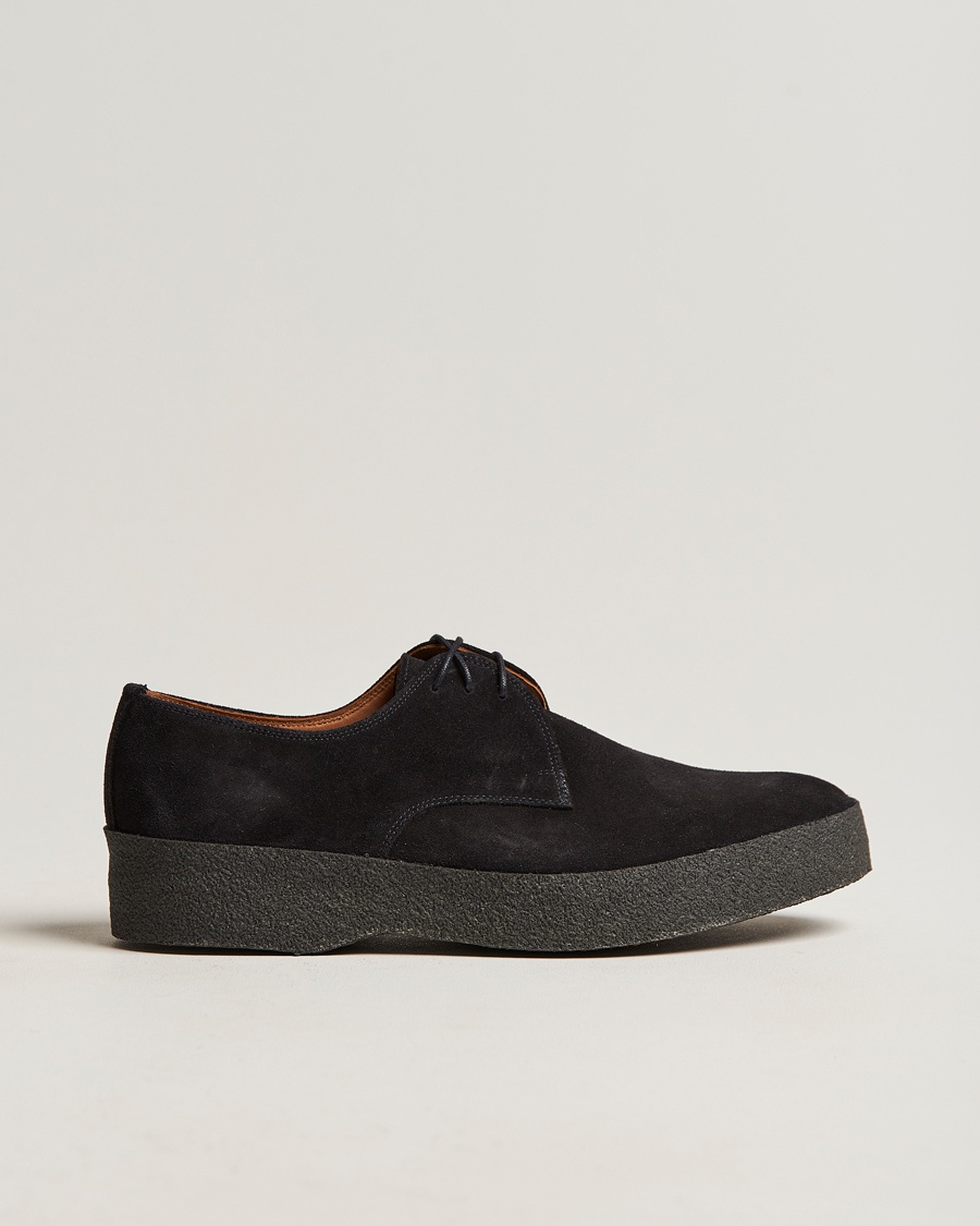 Sanders Gibson Lo Top Derby Black Suede – Black