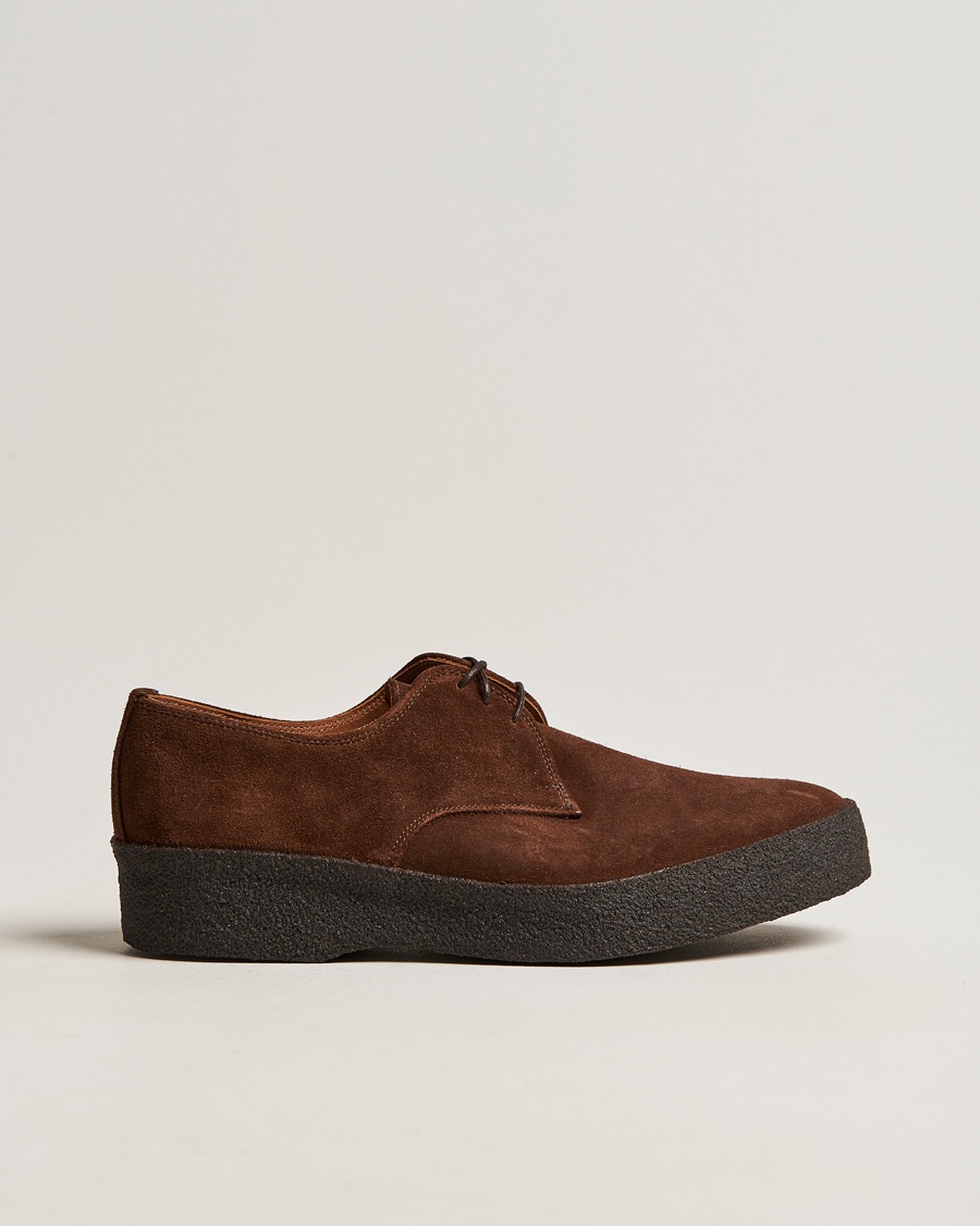 Sanders Gibson Lo Top Derby Polo Snuff Suede – Brown