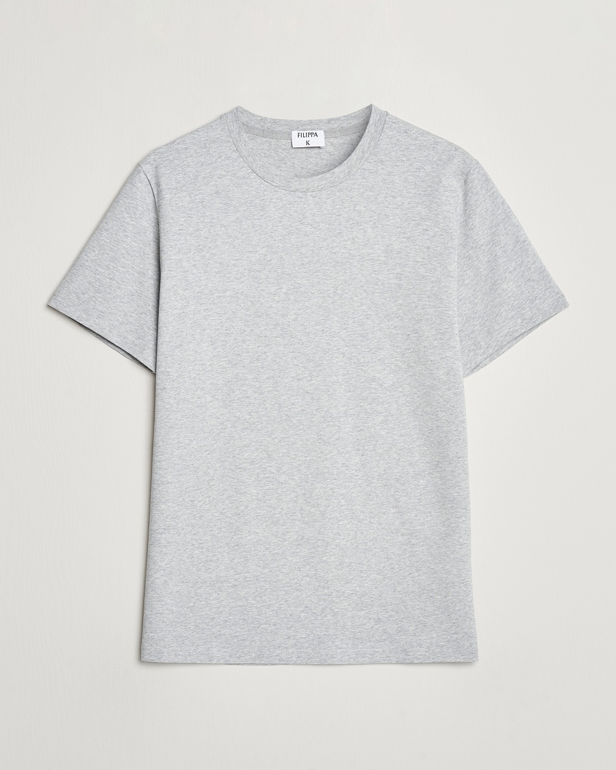 Men | Personal Classics | Filippa K | Soft Lycra Tee Light Grey Melange