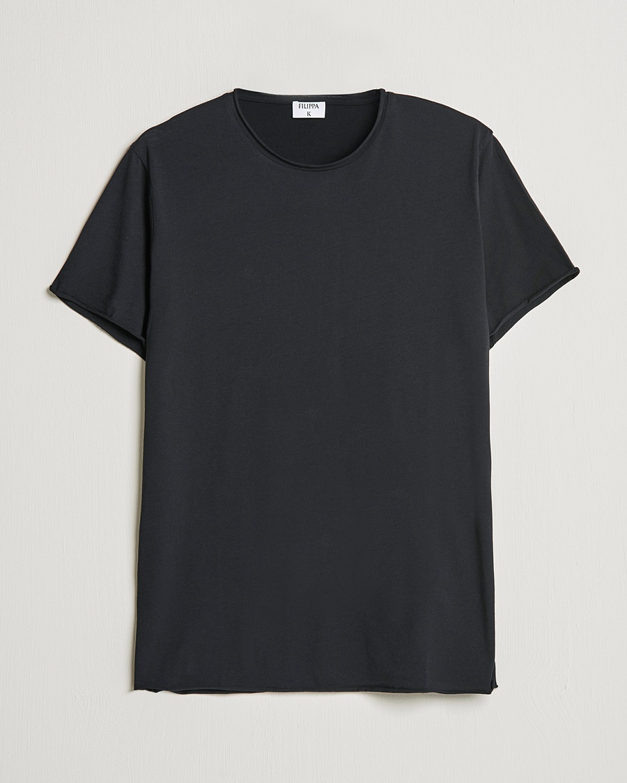 Filippa K Roll Neck Crew Neck Tee Black – Black