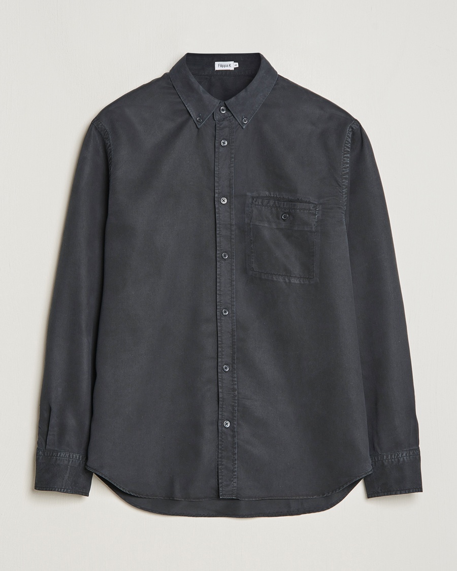 Filippa K Zachary Tencel Shirt Almost Black – Black