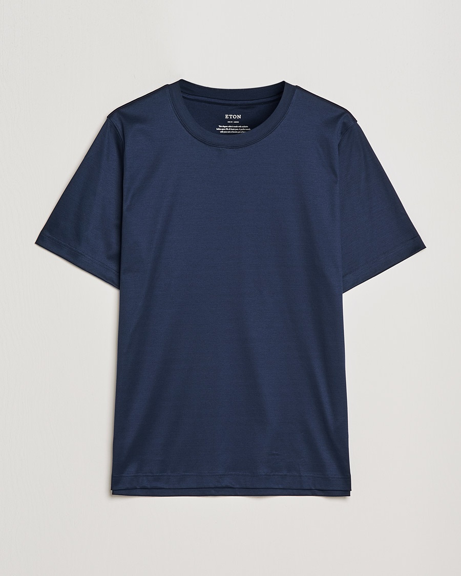 Eton Filo Di Scozia Cotton T-Shirt Navy – Blue