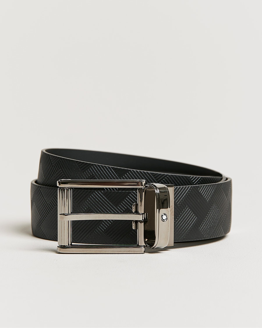 Men | Montblanc | Montblanc | Black 35 mm Leather Belt Black