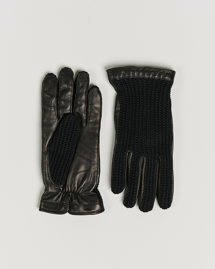 Hestra Adam Crochet Wool Lined Glove Black – Black