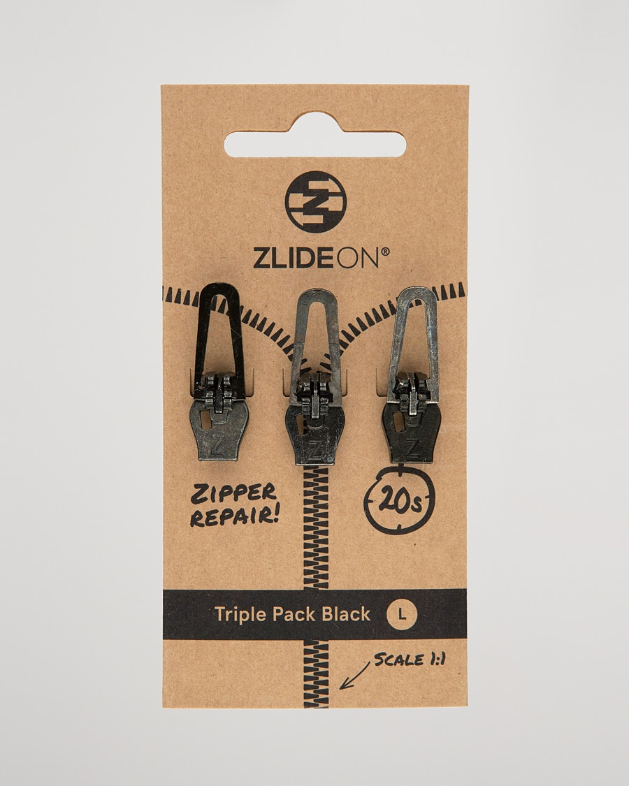ZlideOn 3-Pack Zippers Black L – Black