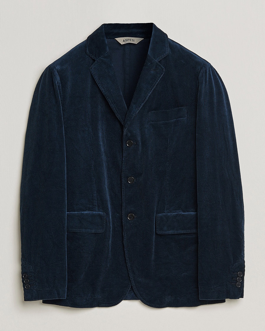 Men | Blazers | Aspesi | Corduroy Blazer Navy