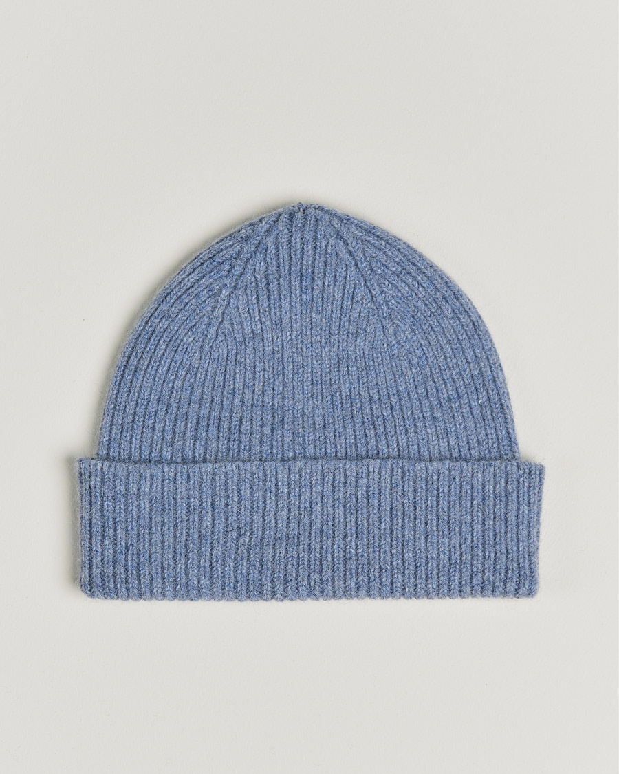 Le Bonnet Lambswool/Caregora Beanie Washed Denim – Blue