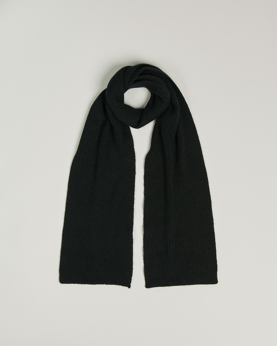 Le Bonnet Lambswool/Caregora Scarf Onyx – Black