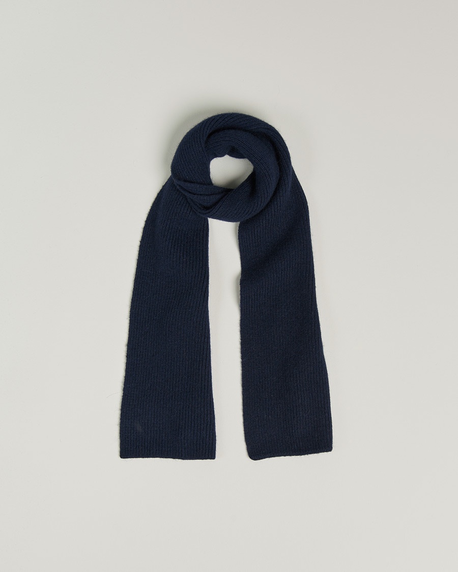 Le Bonnet Lambswool/Caregora Scarf Midnight – Blue