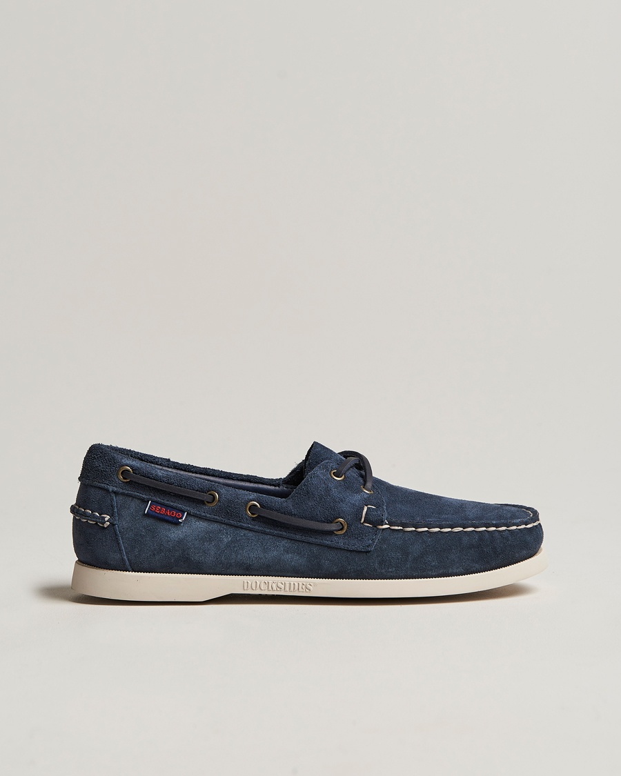 Sebago Docksides Suede Boat Shoe Blue Navy – Blue