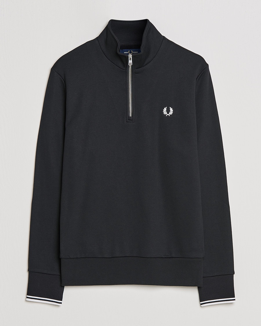 Men | Fred Perry | Fred Perry | Half Zip Sweatshirt Black
