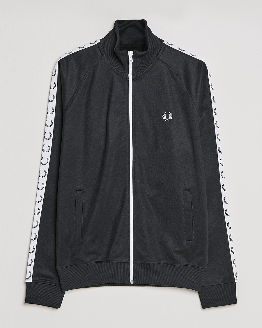 Fred Perry Taped Track Jacket Black – Black