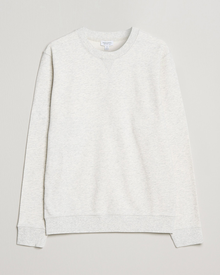 Sunspel Loopback Sweatshirt Archive White Melange