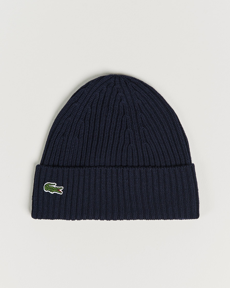 Lacoste Wool Knitted Beanie Navy Blue – Blue