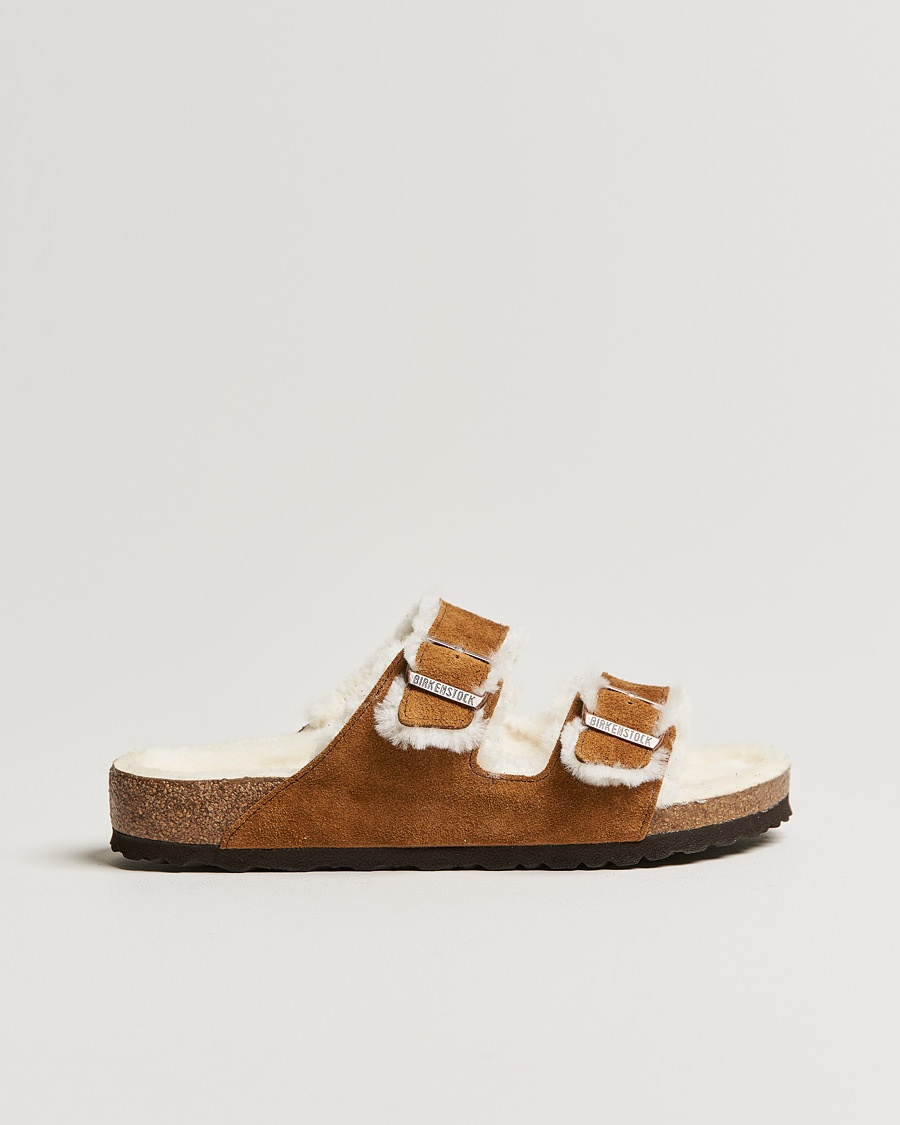 Men | Sandals & Slides | BIRKENSTOCK | Arizona Classic Footbed Shearling Mink Suede