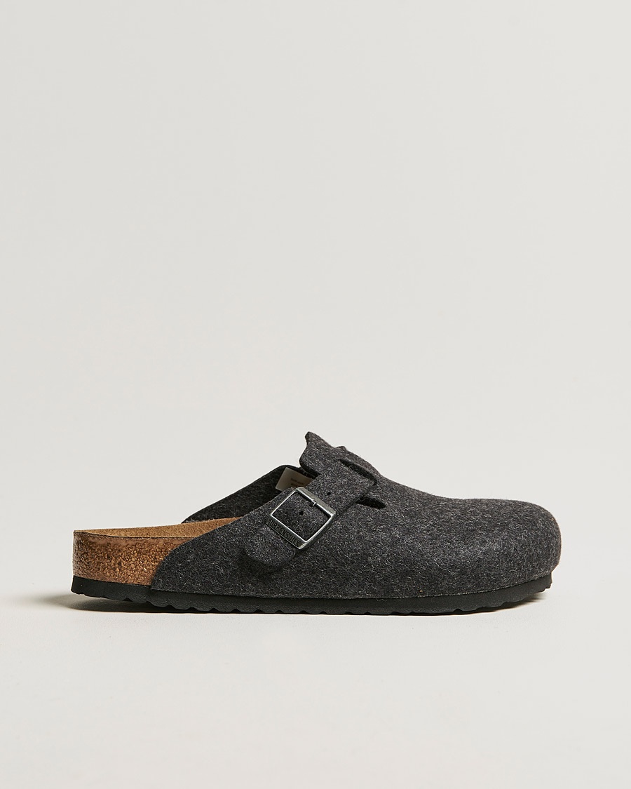 Men | Sandals & Slides | BIRKENSTOCK | Boston Classic Footbed Wool Felt Antracite
