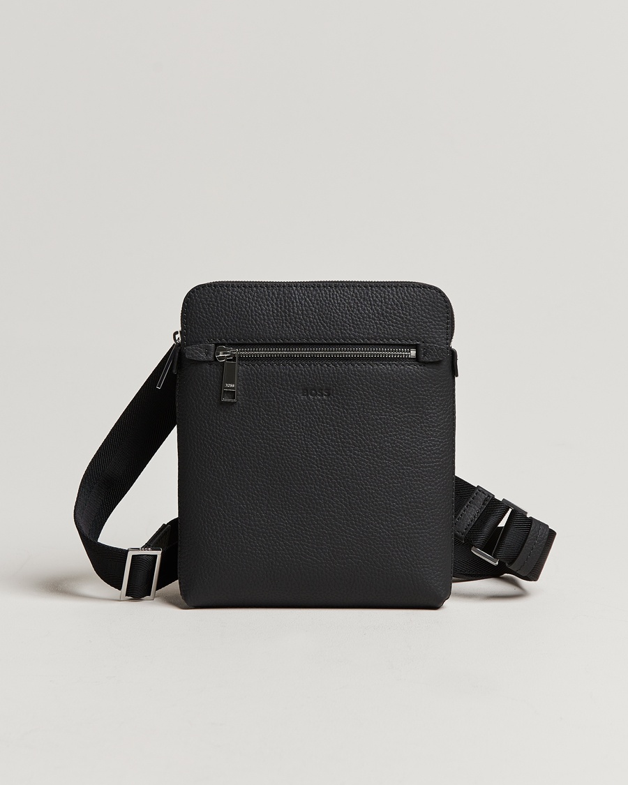 BOSS BLACK Crosstown Leather Bag Black – Black