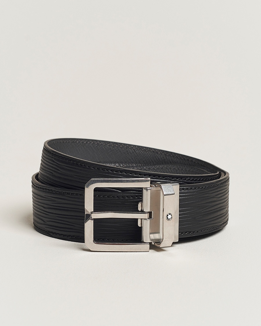 Men | Montblanc | Montblanc | 35mm Leather Belt Black