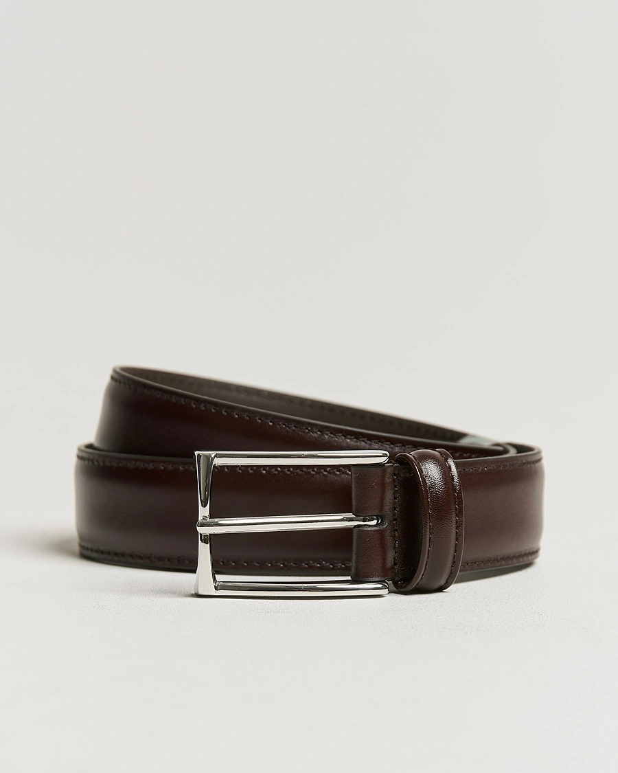Anderson's Leather Suit Belt 3 cm Dark Brown – Brown