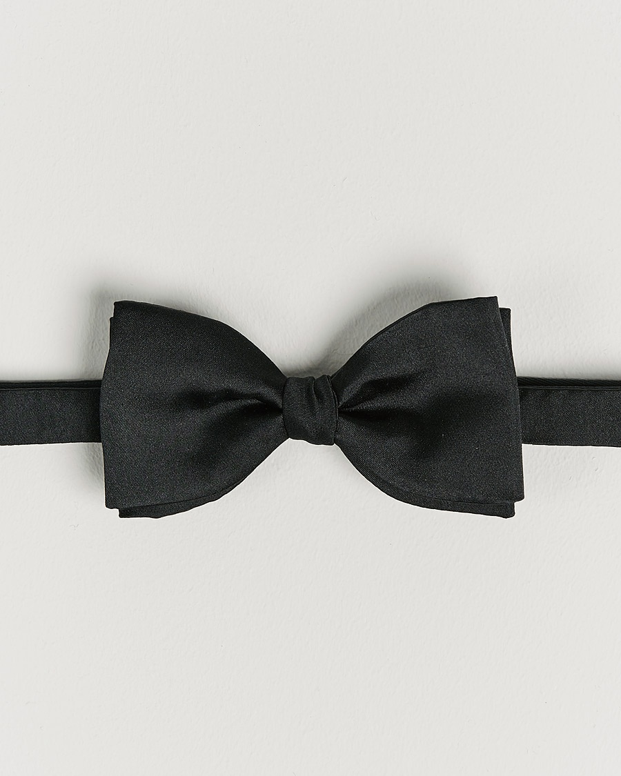 Stenströms Pre-Tied Silk Bow Tie Black – Black