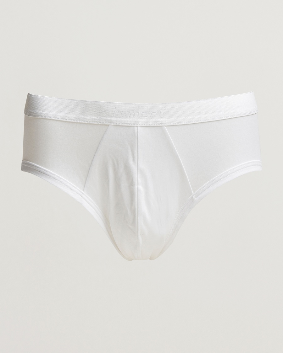 Men | Briefs | Zimmerli of Switzerland | Sea Island Cotton Briefs White