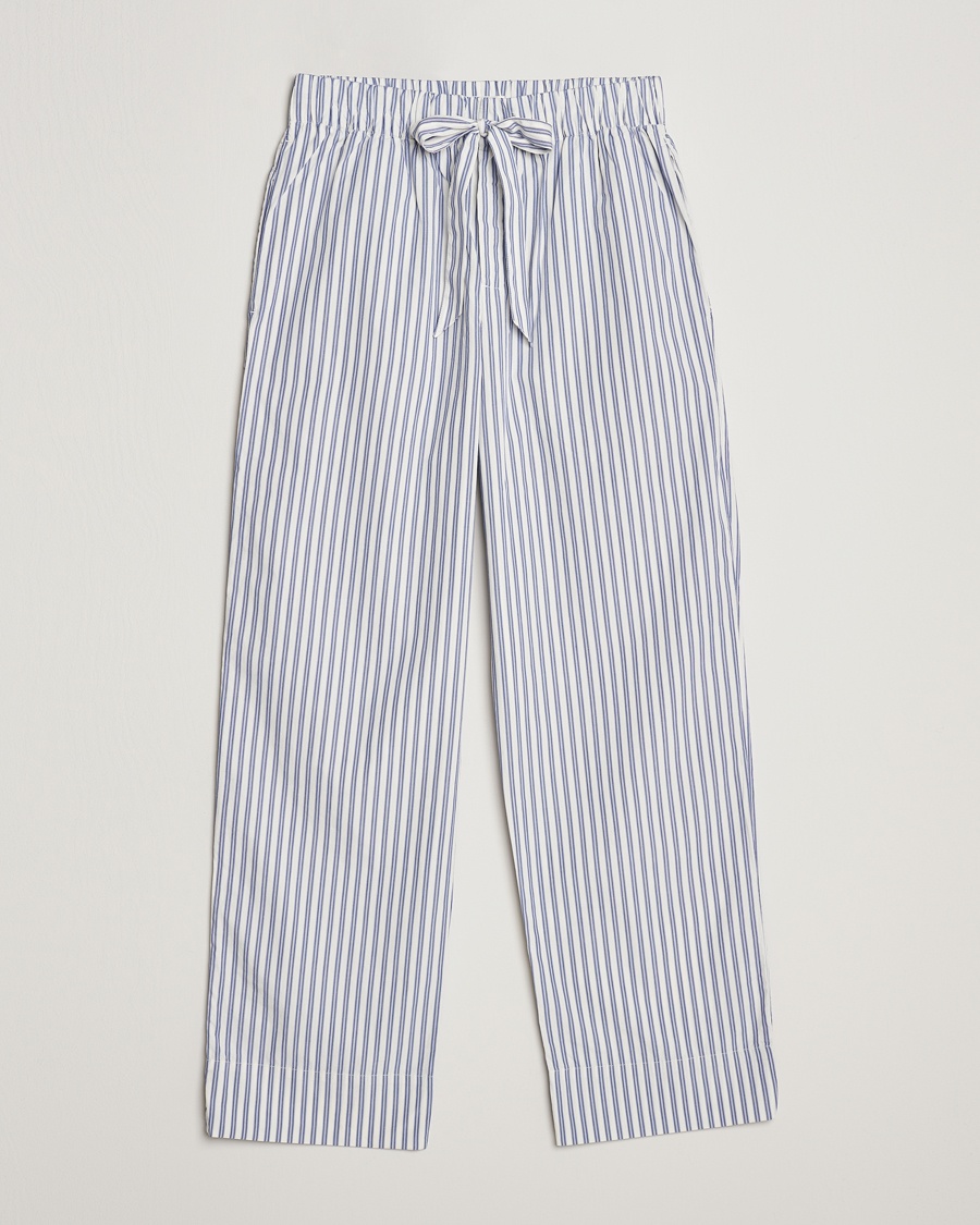 Tekla Poplin Pyjama Pants Skagen Stripes – Blue