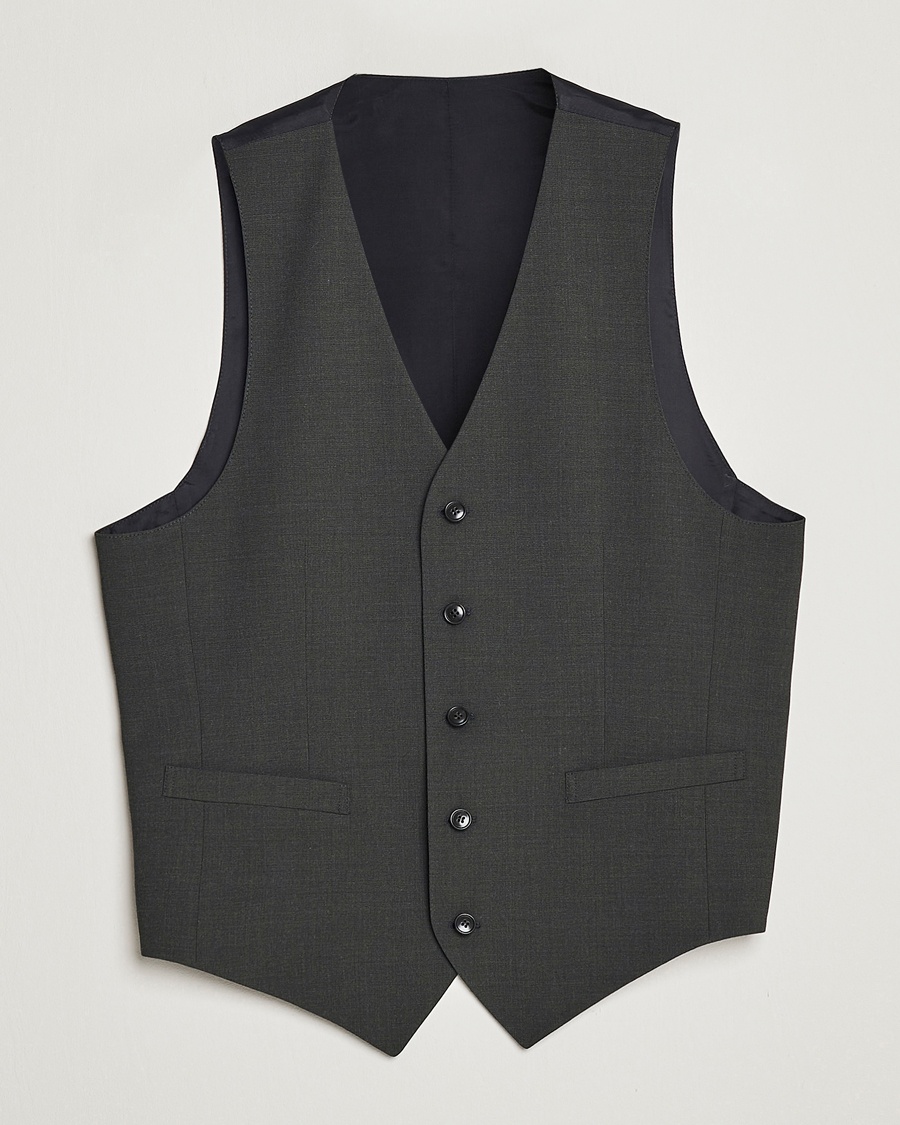 Tiger of Sweden Wayde Wool Travel Waistcoat Olive Extreme – Green