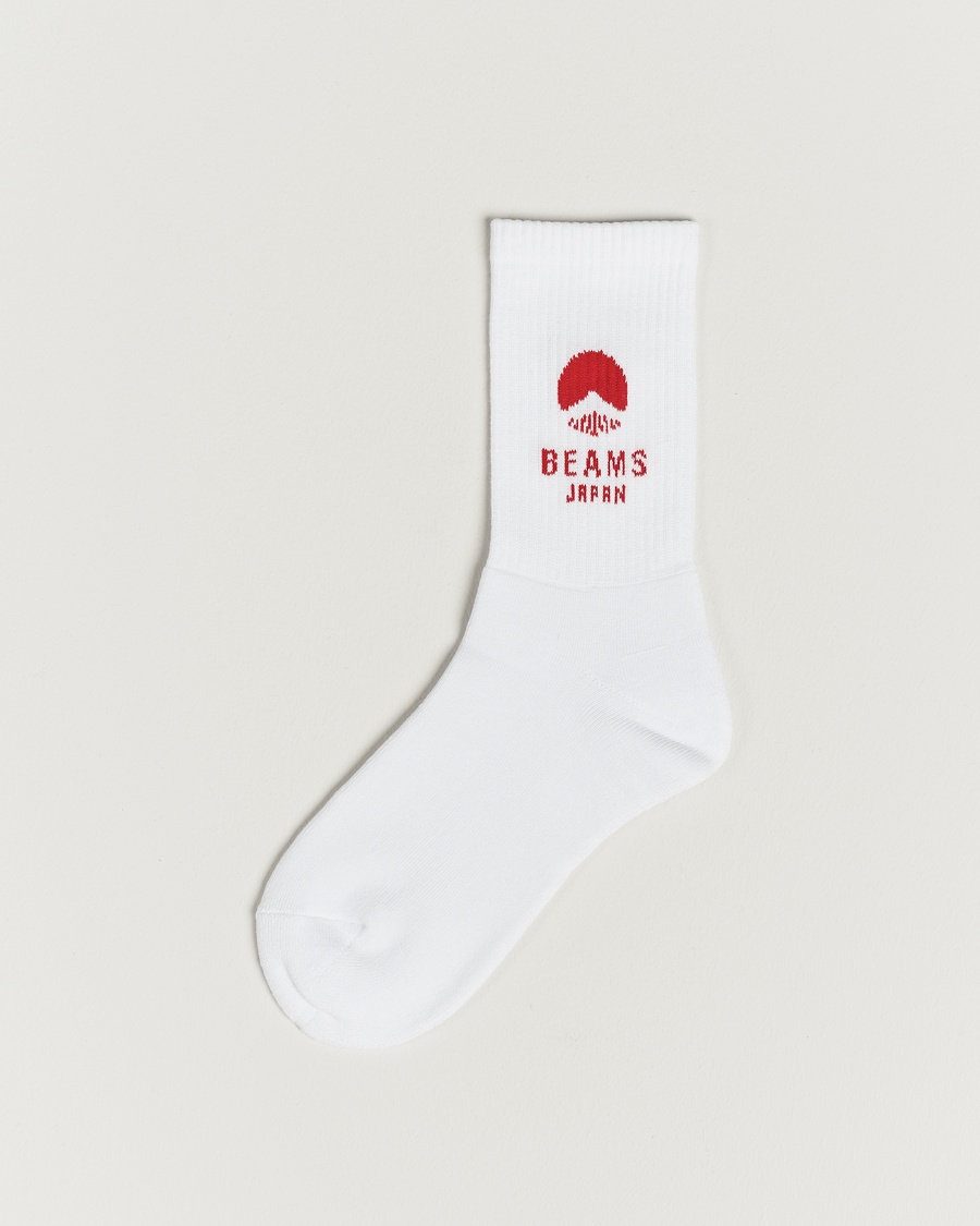 Men | Departments | Beams Japan | Logo Socks White/Red