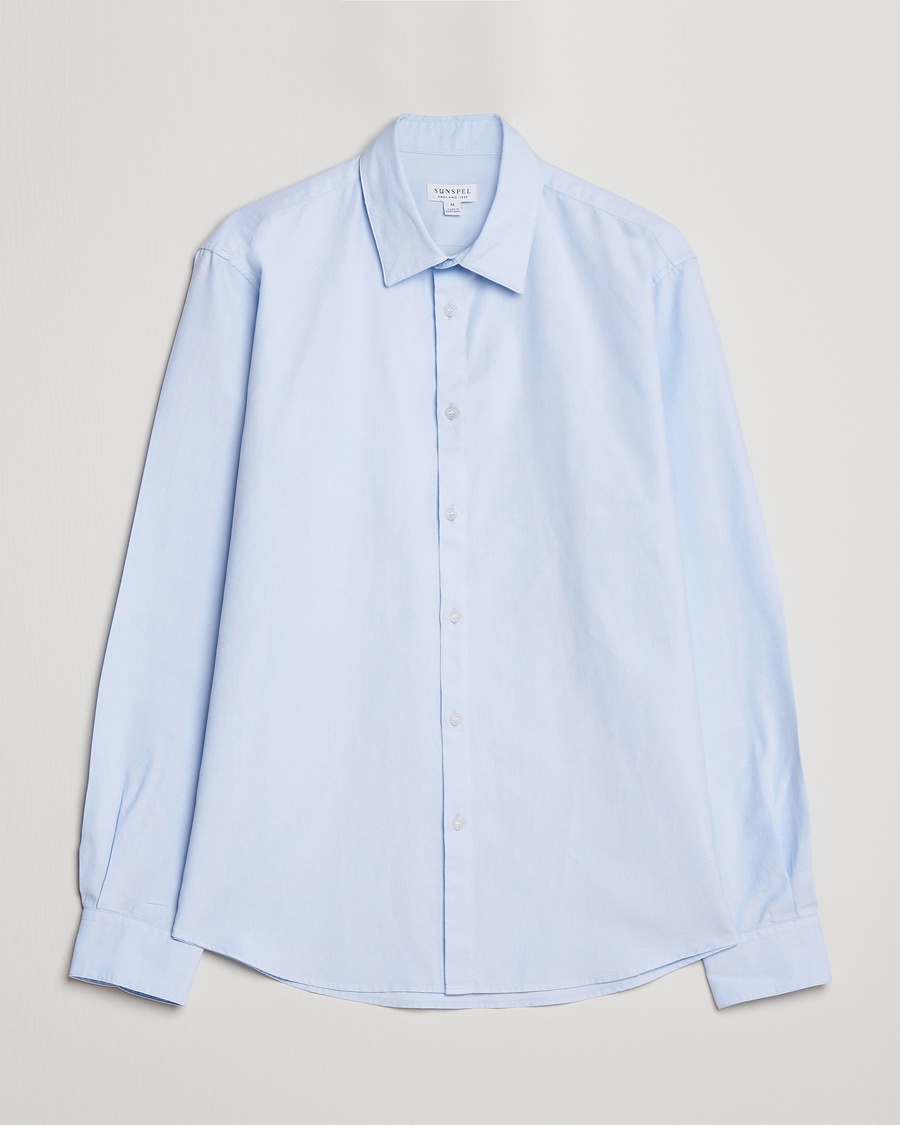 Men | Shirts | Sunspel | Casual Oxford Shirt Light Blue