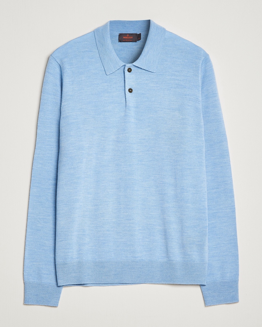 Auralee Wool Knit Polo Navy at CareOfCarl.com