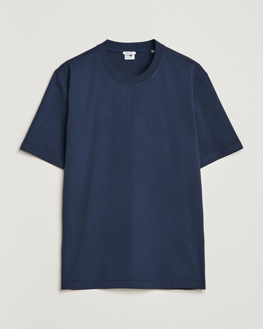 NN07 Adam Pima Crew Neck T-Shirt Navy Blue – Blue