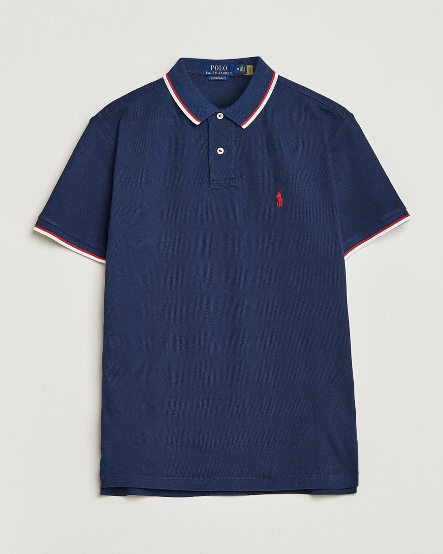 Polo Ralph Lauren Custom Slim Fit Tipped Polo Newport Navy – Blue