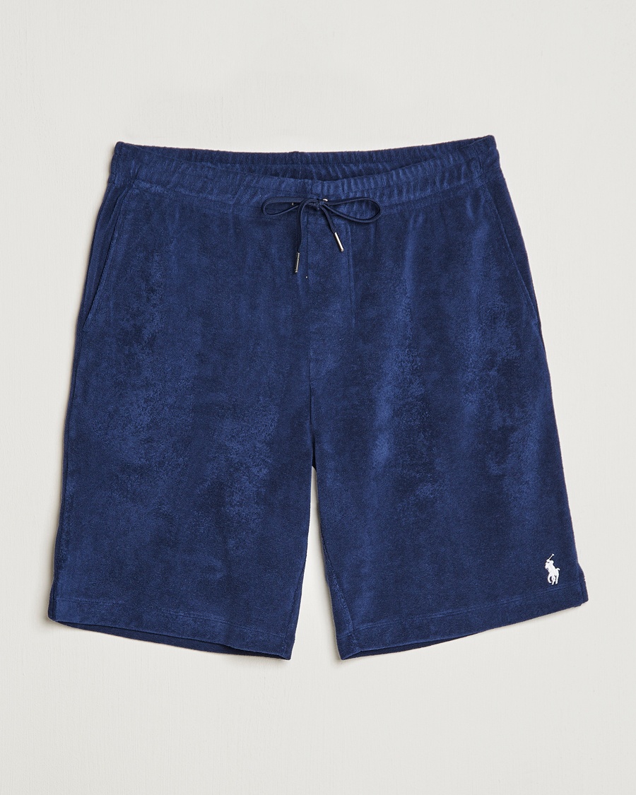 Men | Drawstring Shorts | Polo Ralph Lauren | Cotton Terry Drawstring Shorts Newport Navy