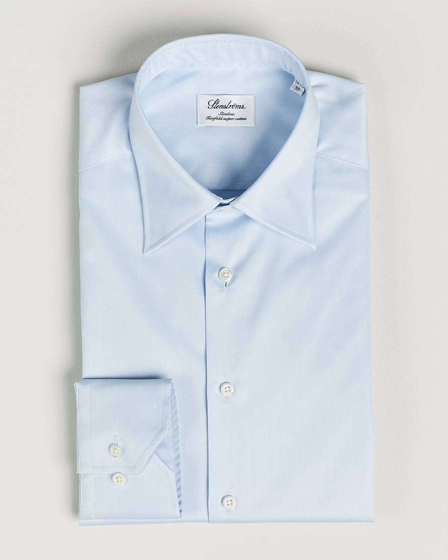 Men | | Stenströms | Slimline Kent Collar Shirt Light Blue