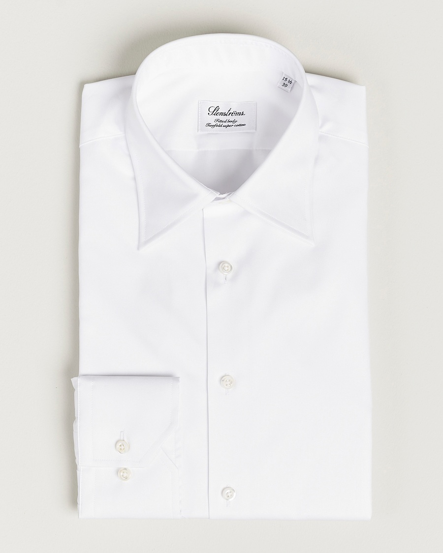 Men | | Stenströms | Fitted Body Kent Collar Shirt White