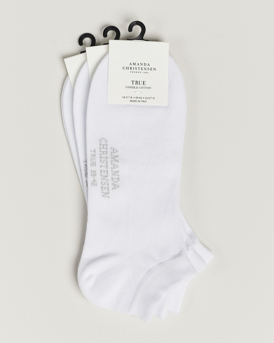 Men | Socks | Amanda Christensen | 3-Pack True Cotton Sneaker Socks White