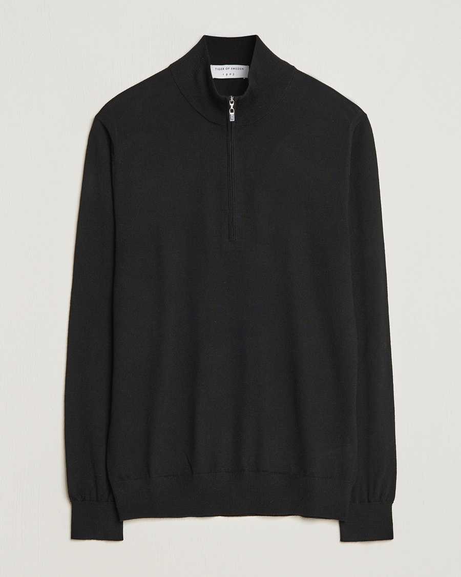 Tiger of Sweden Errol Merino Half Zip Black – Black