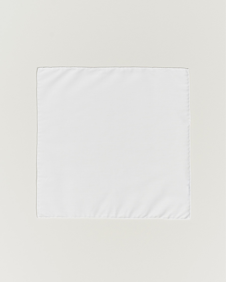 Eton Signature Twill Pocket Square White – White