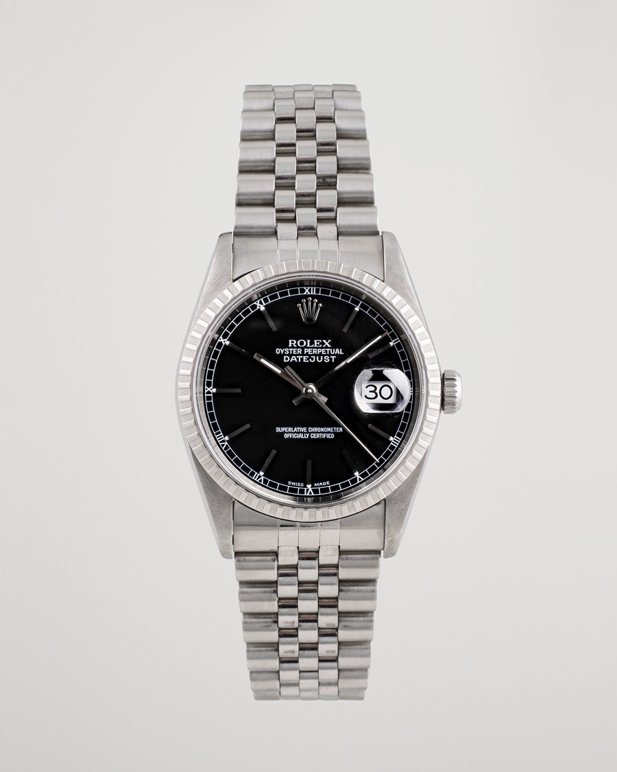 Used | | Rolex Pre-Owned | Datejust 16220 Oyster Perpetual Black Steel Black