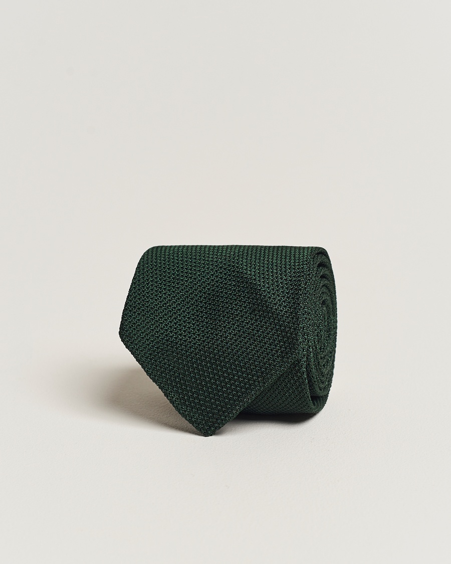 Finamore Napoli Grenadine Silk Tie Forest Green – Green